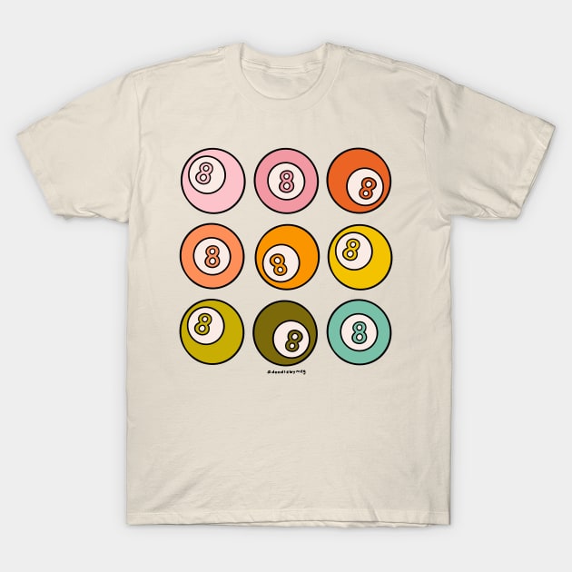 Rainbow Eight Balls T-Shirt by Doodle by Meg